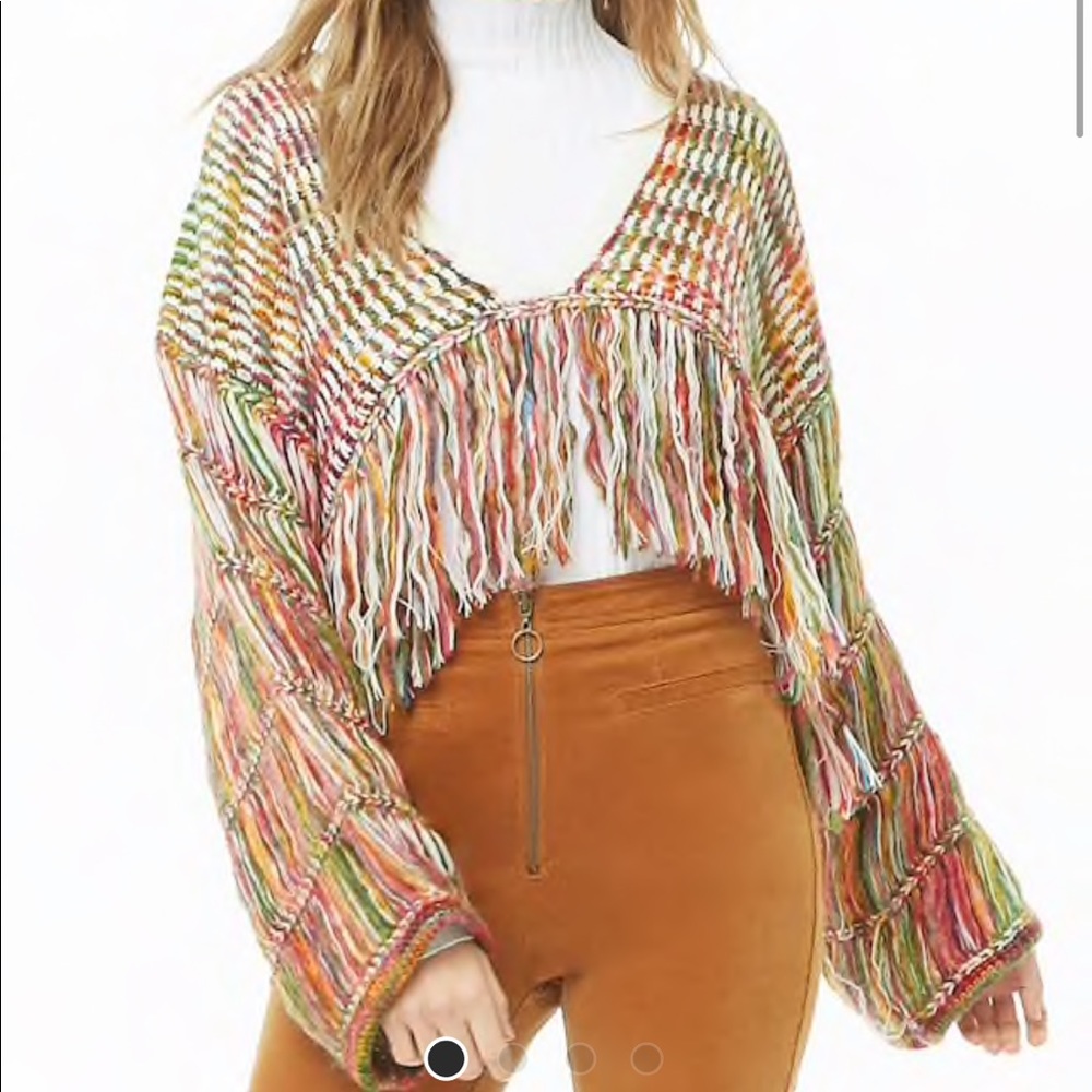 Forever21 Fringe Cropped Sweater